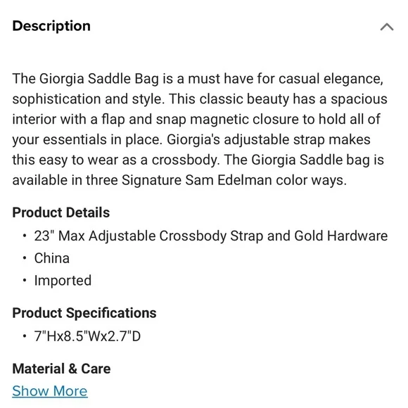 Same Edelman Georgia crossbody - Picture 7 of 7